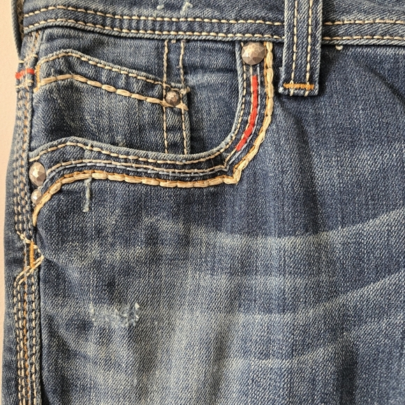 ARIAT "RUBY" Bootcut Flare Dark Wash Mid Rise Blue Jeans . 27L - Picture 3 of 16